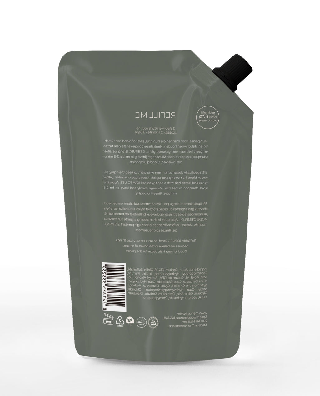 MEN CURLS  Silver Shampoo 200ml REFILL