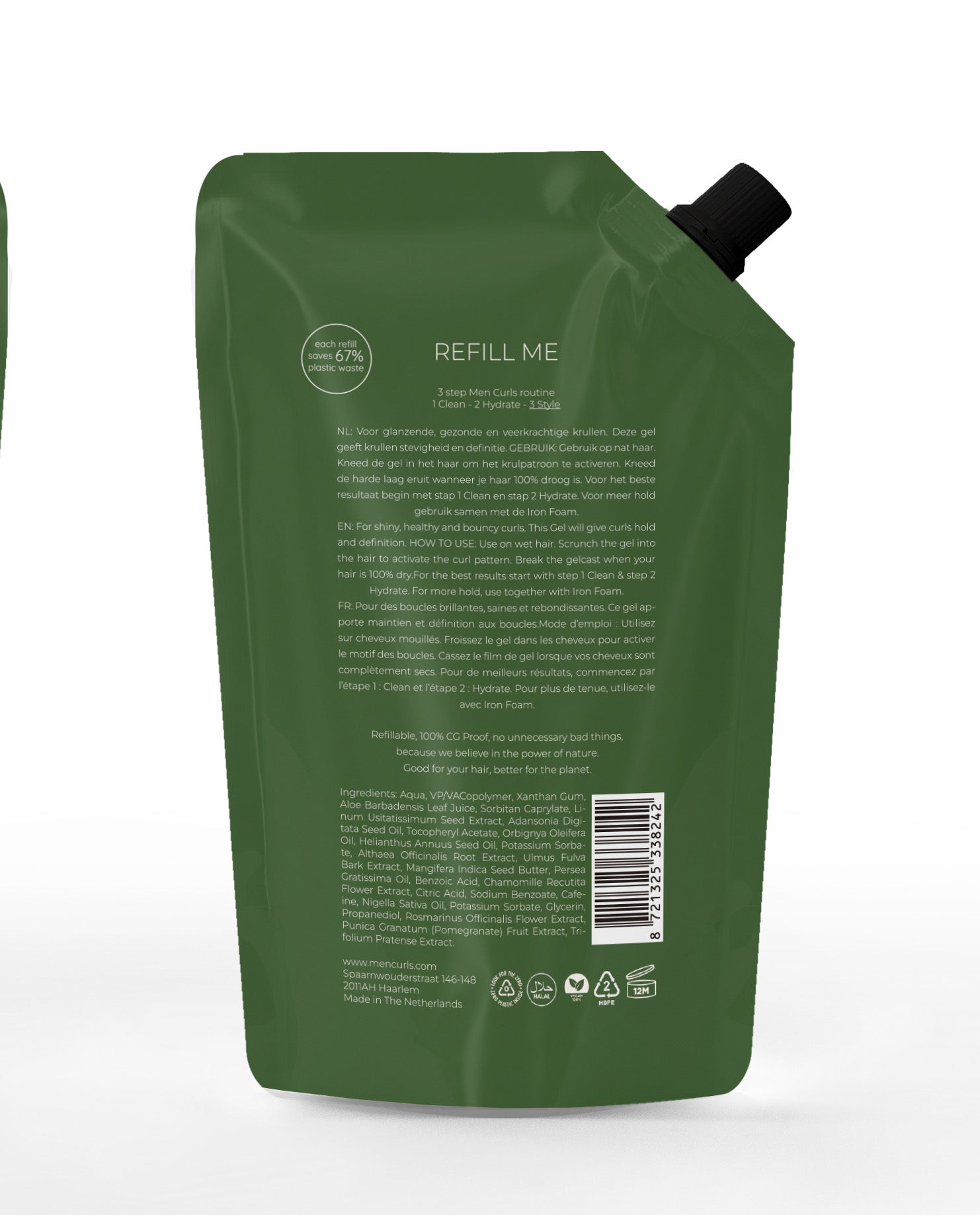 MEN CURLS Strong Flaxseed Gel 200 ml REFILL